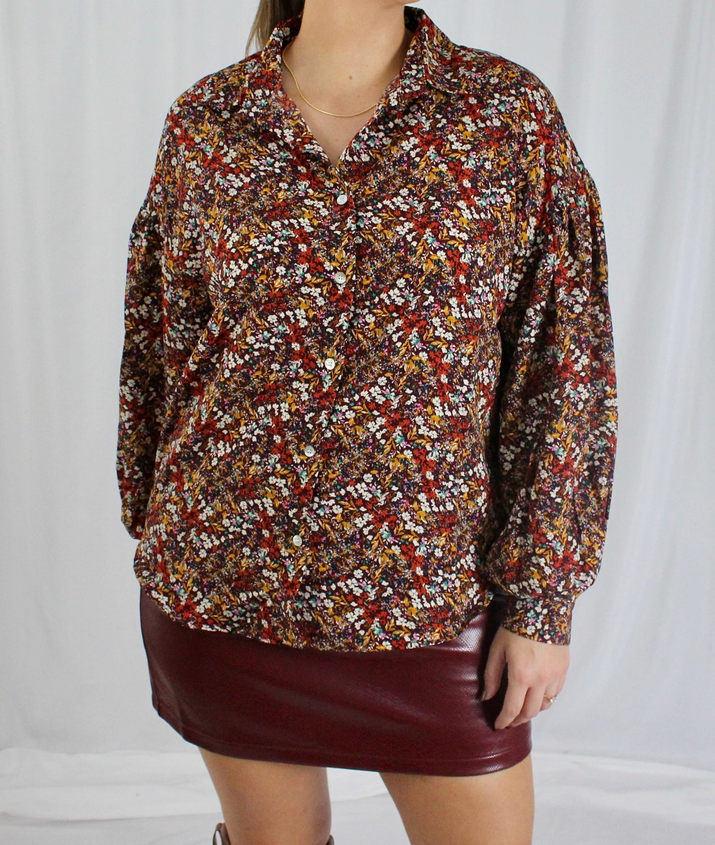 Fall Florals Button Up Shirt
