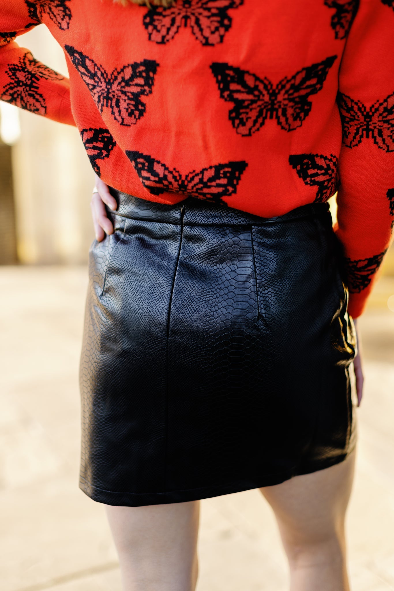 Famous Croc Leather Skirt