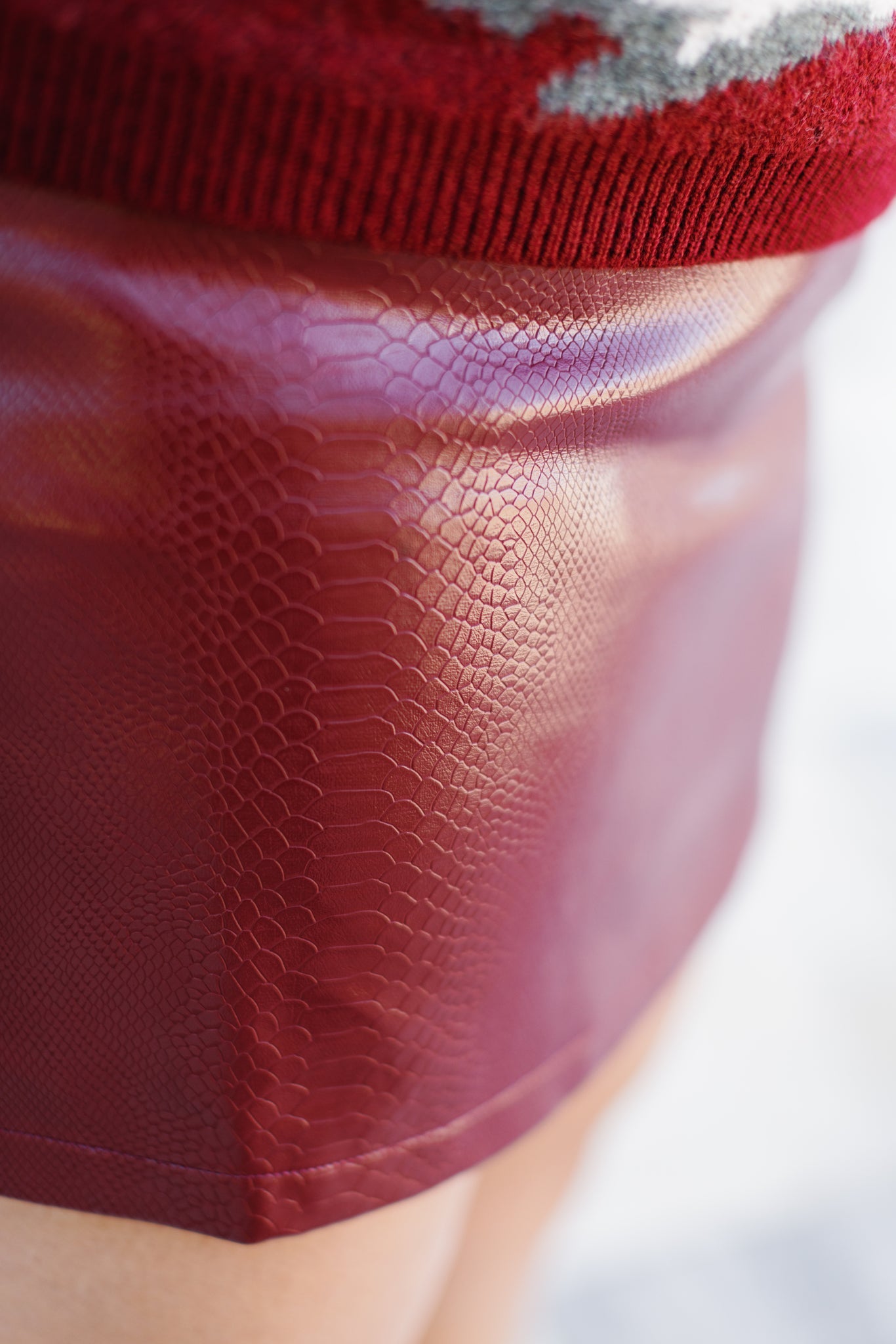 Famous Croc Leather Skirt