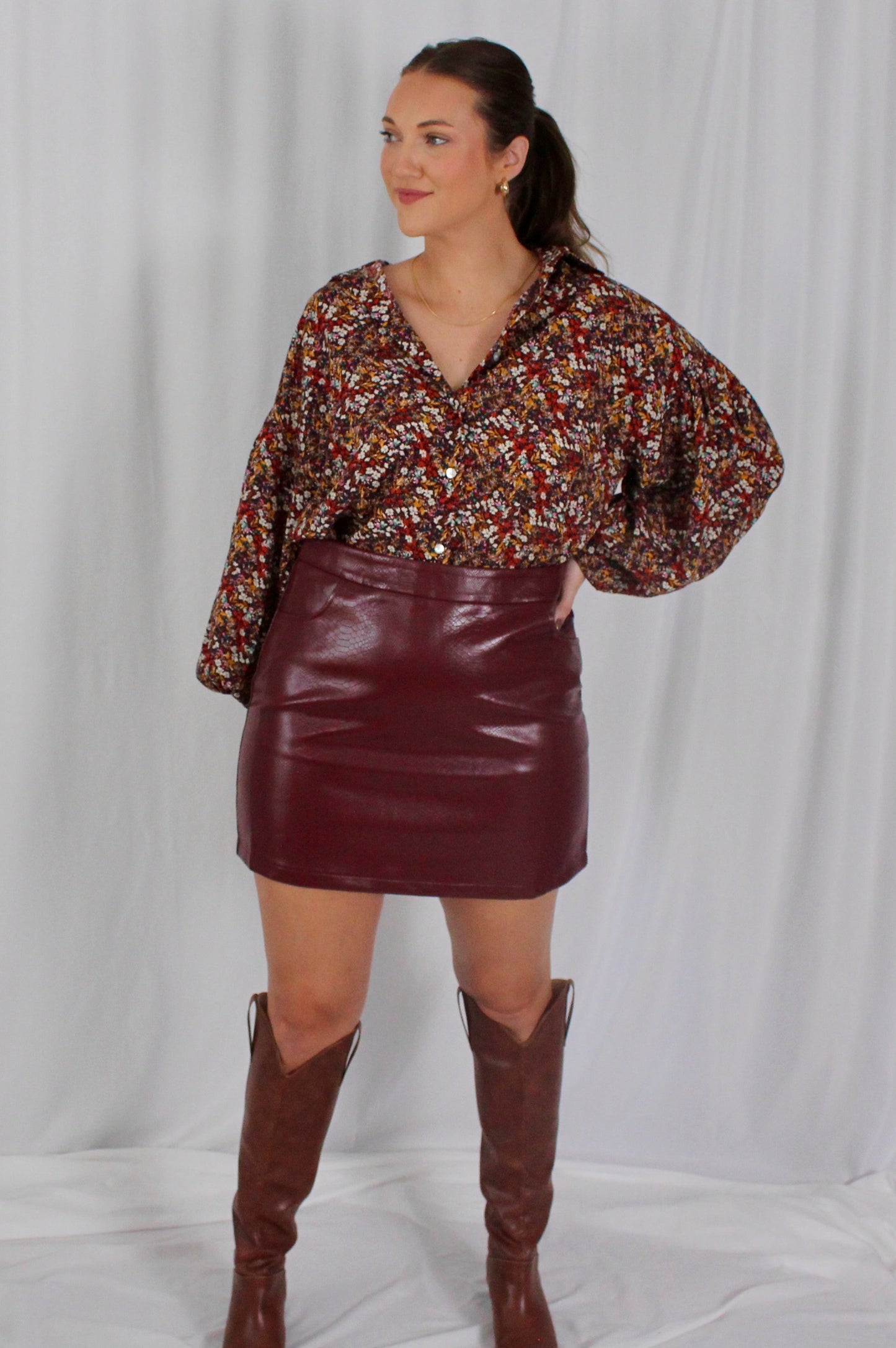 Famous Croc Leather Skirt