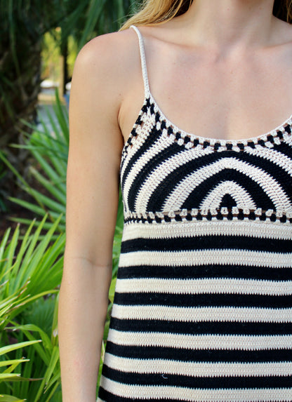 Summertime Striped Crochet Dress