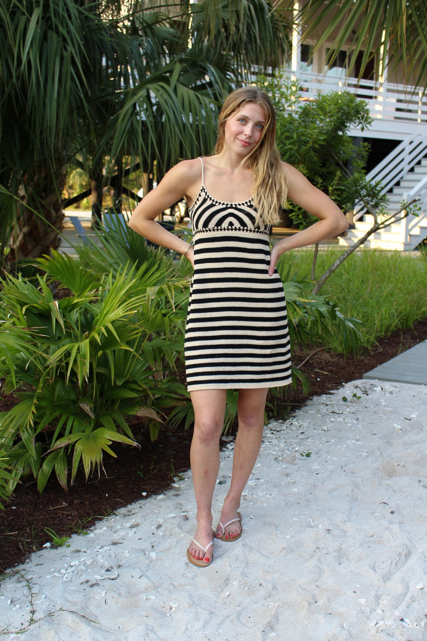 Summertime Striped Crochet Dress