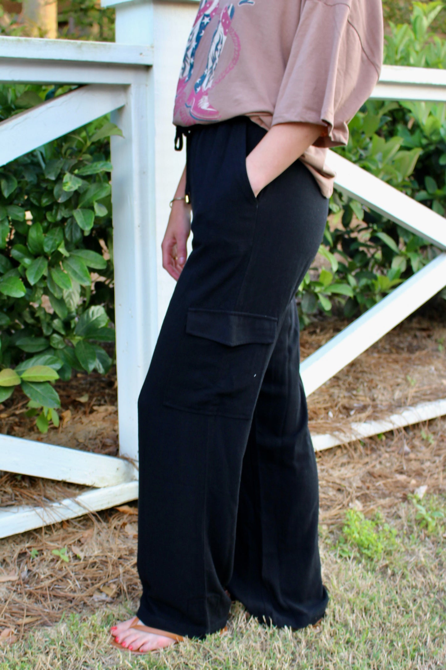 Something Extra Black Linen Pants
