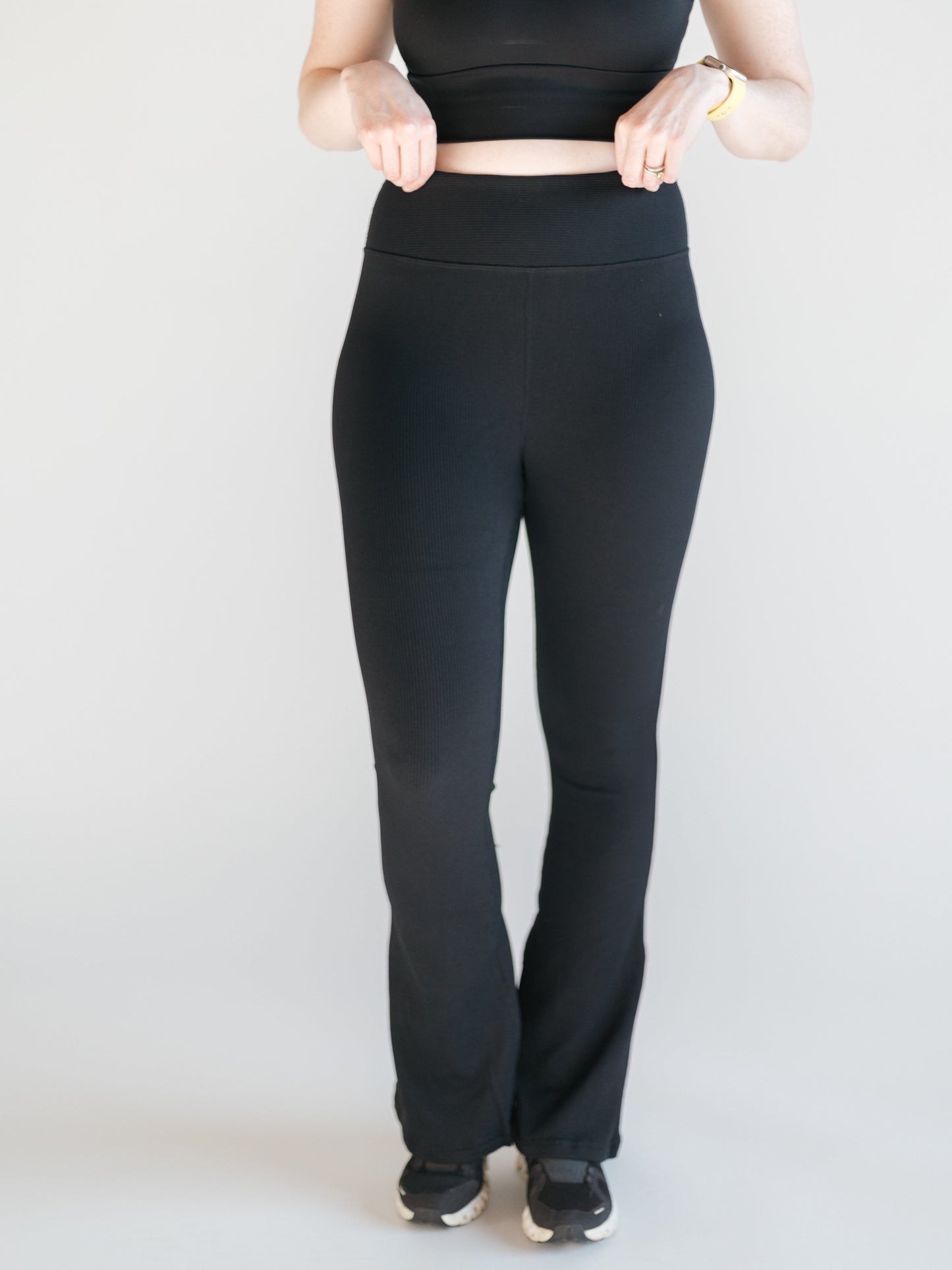 Ribbed Wide Flare Leggings