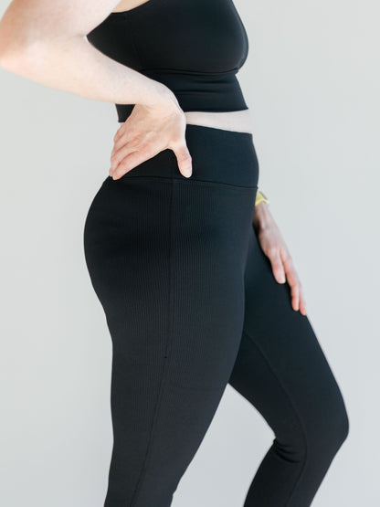 Ribbed Wide Flare Leggings