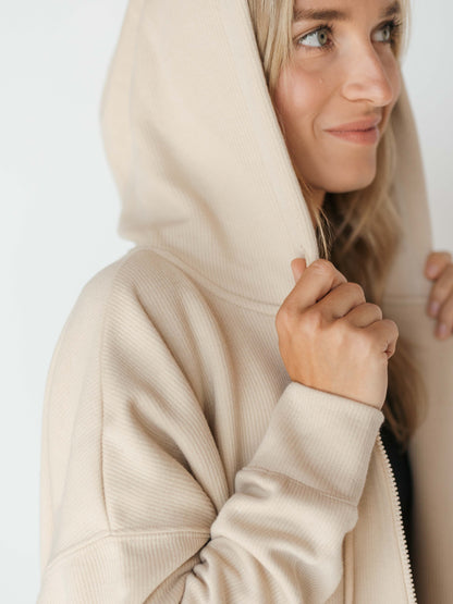 Quilted Zip-Up Hoodie