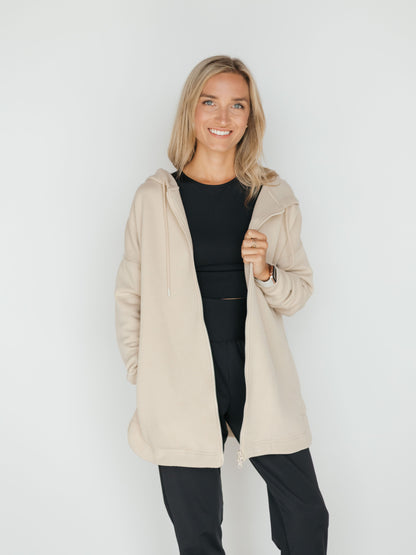 Quilted Zip-Up Hoodie