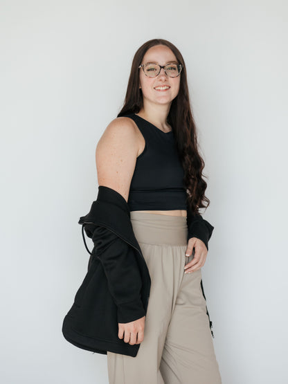 Quilted Zip-Up Hoodie