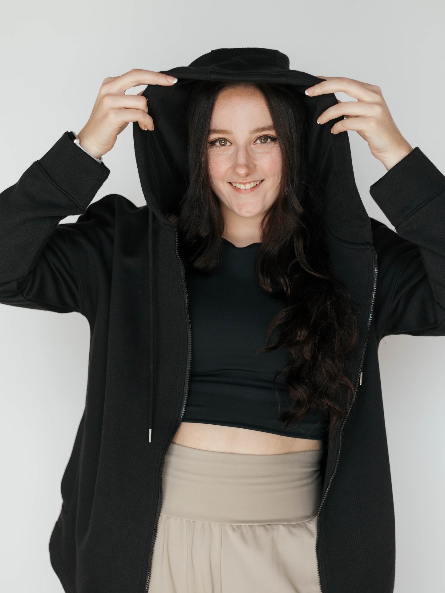 Quilted Zip-Up Hoodie