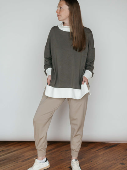 SY Lightweight Mock Neck Pullover