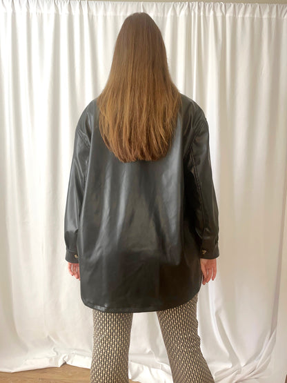 Oversized Leather Shacket