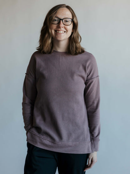 Waffle-Knit Pullover With Side Slits